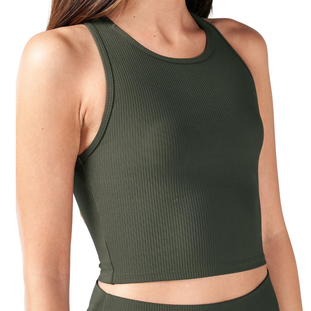 Code Ribbed Crop Tank Top