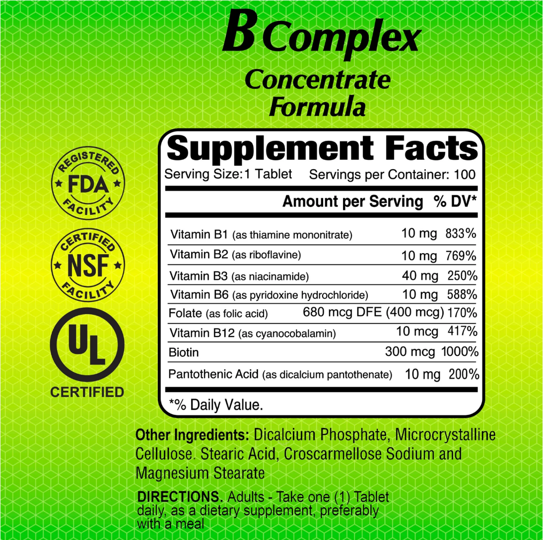 Alfa B-Complex Formula 100 Tablets