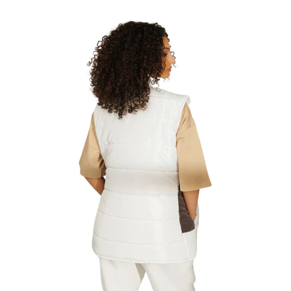 WinterLite Sleeveless Vest In Off White