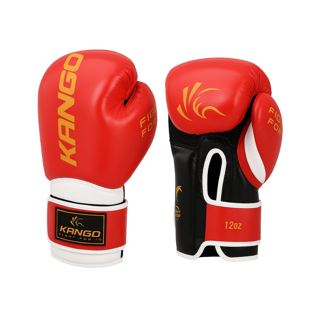 Pu Glossy Shine Injection Mold & Velcro Strap Packing Boxing Gloves