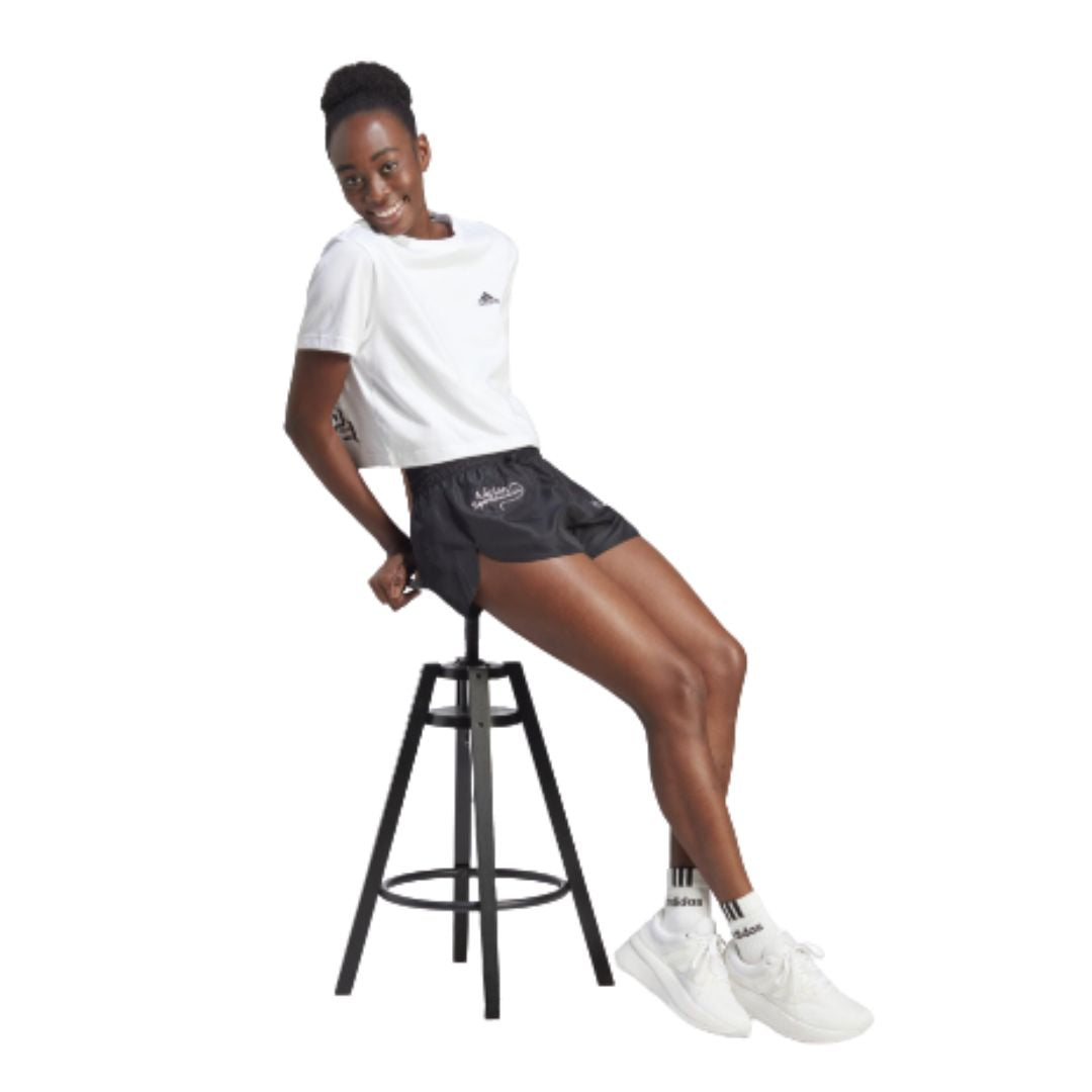 Scribble Embroidery CropT-Shirt