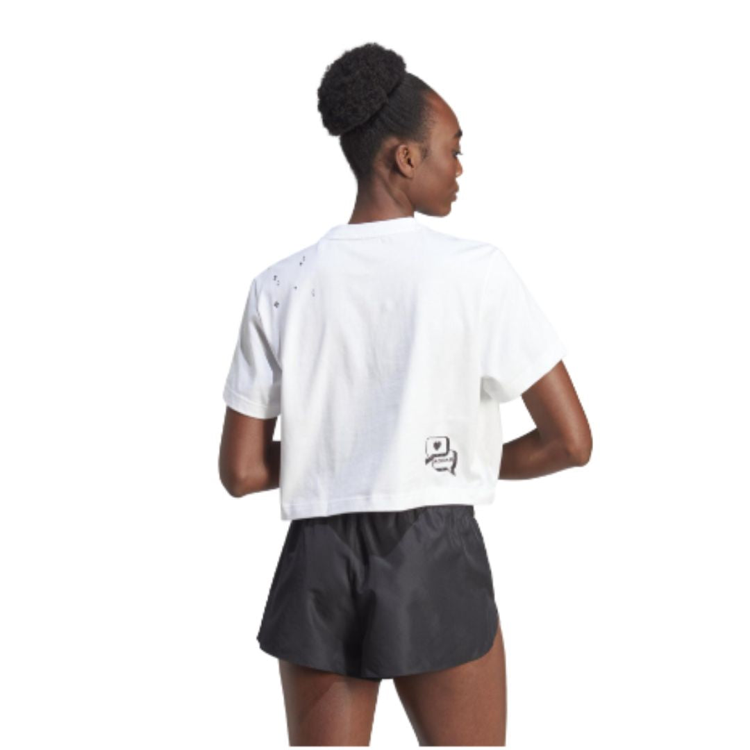 Scribble Embroidery CropT-Shirt