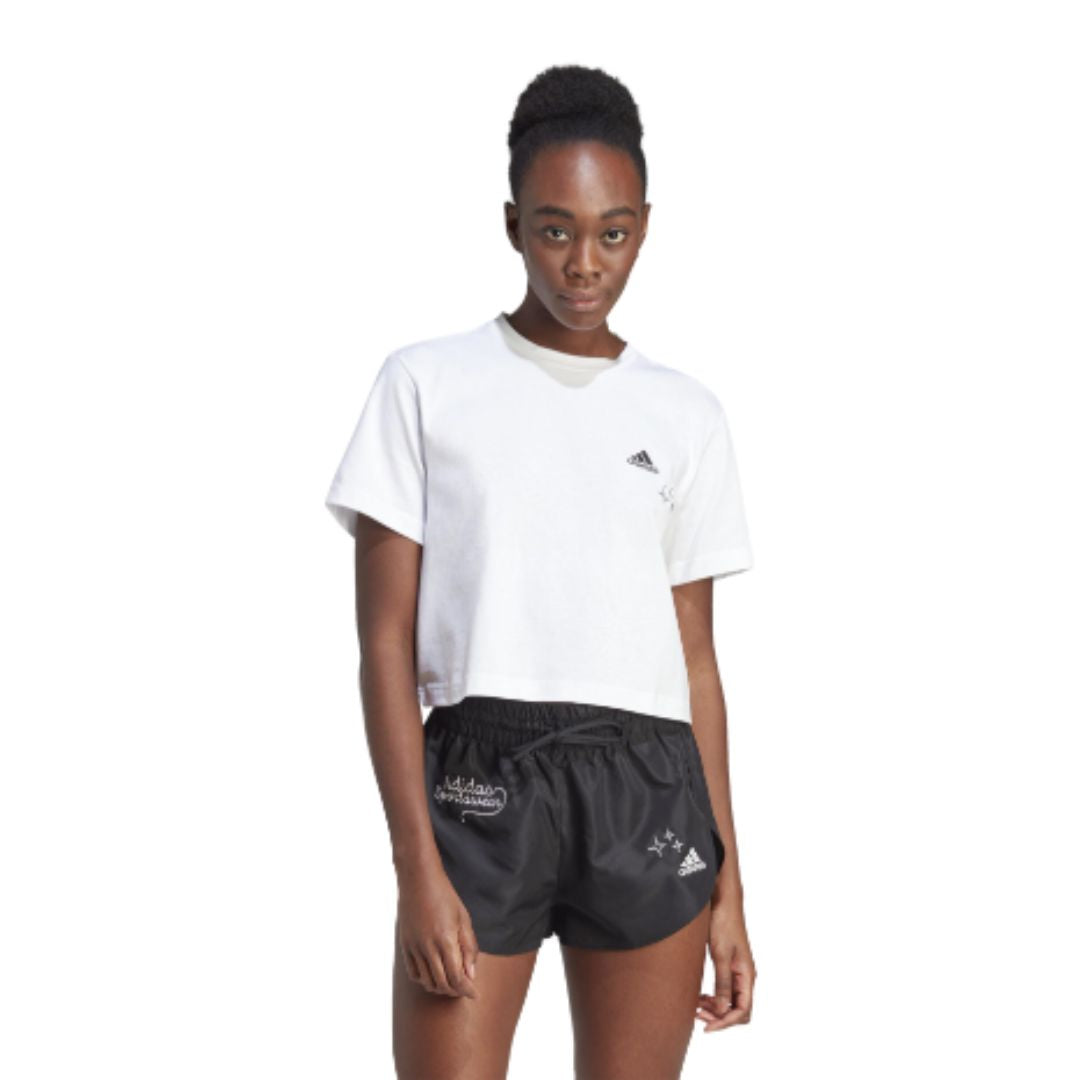 Scribble Embroidery CropT-Shirt