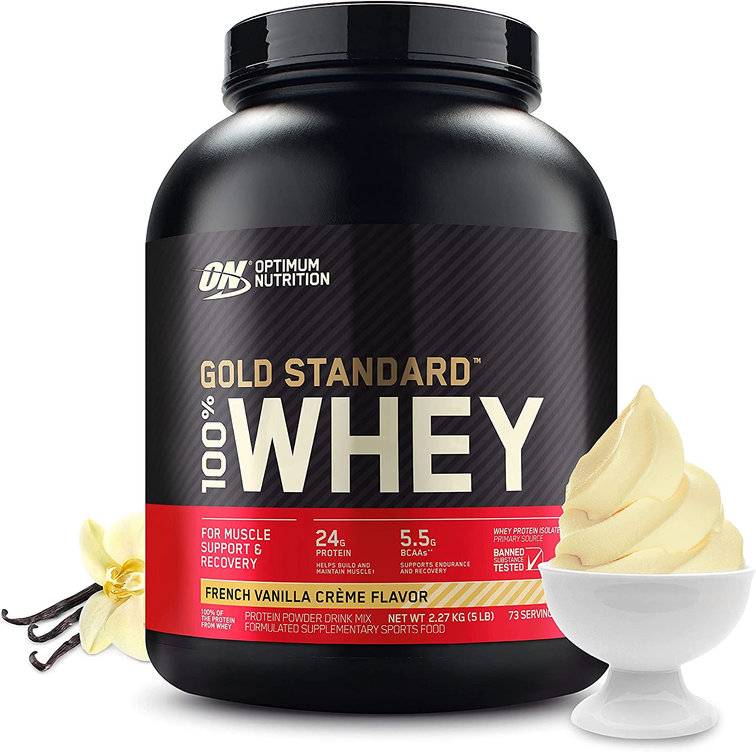 ON Lapac 100% Whey Gold 5LB -French Vanilla