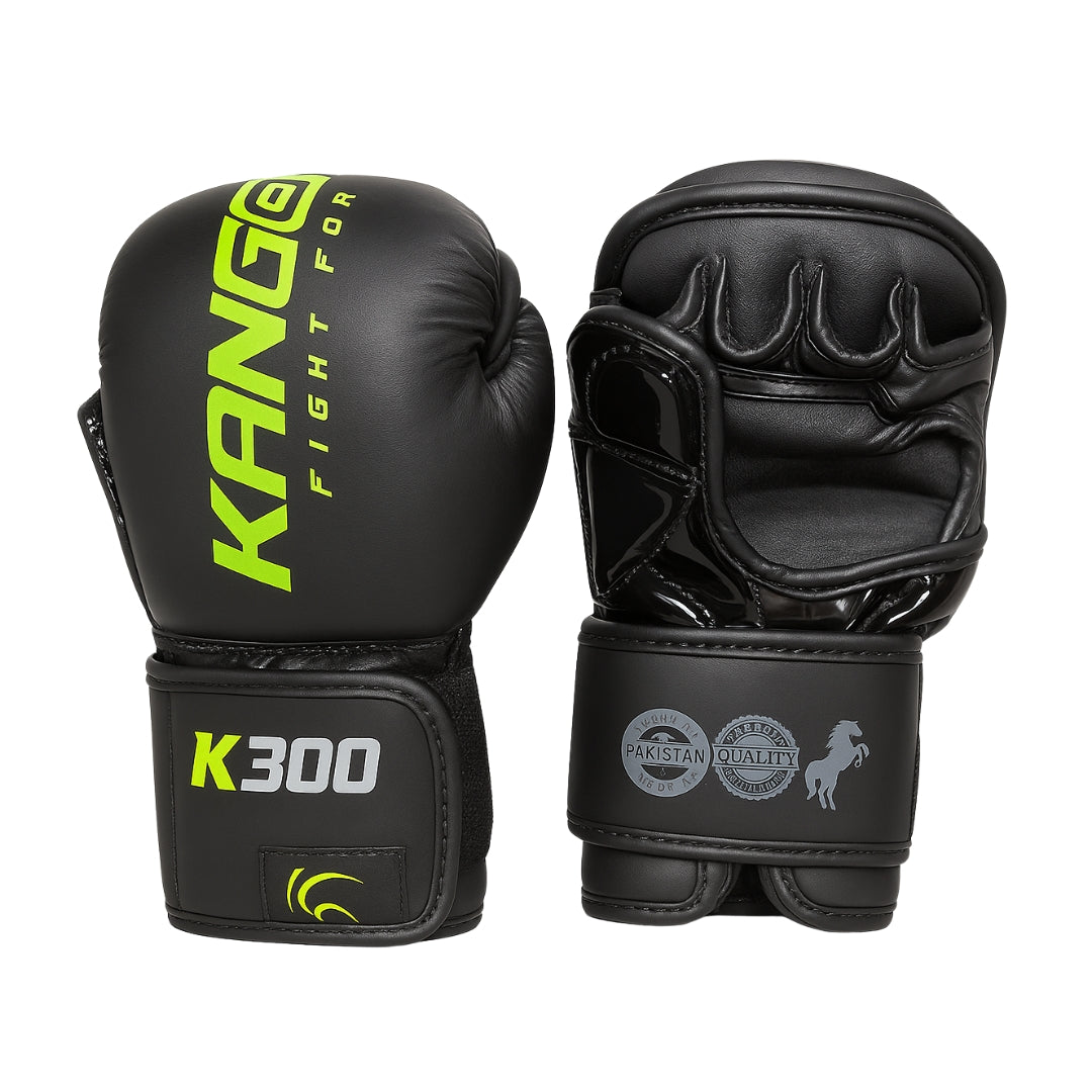 Pu Matt Black & Red Shine Print Machine Mold & Velcro Straps  Mma Gloves