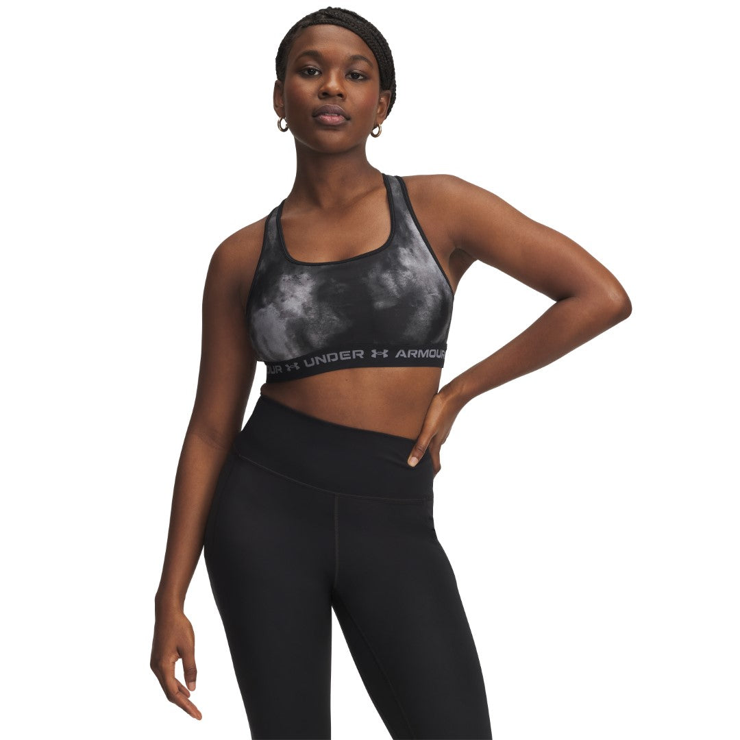 Under Armour Mid Crossback Printed Women's Sports Bra Black