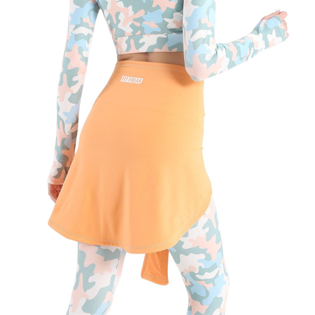 Apricot hip cover with sleeves