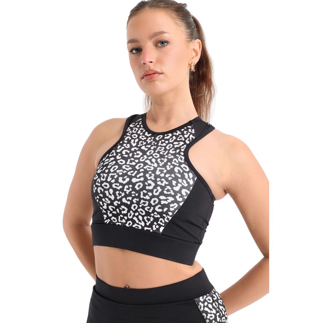 Side-panel leopard printed sportsbra