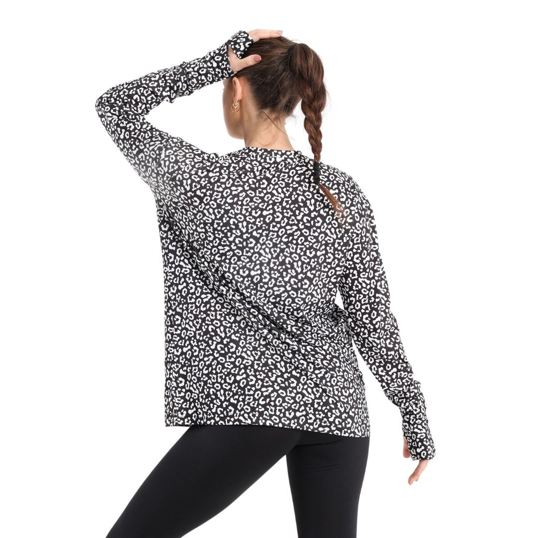 Leopard printed long sleeve top