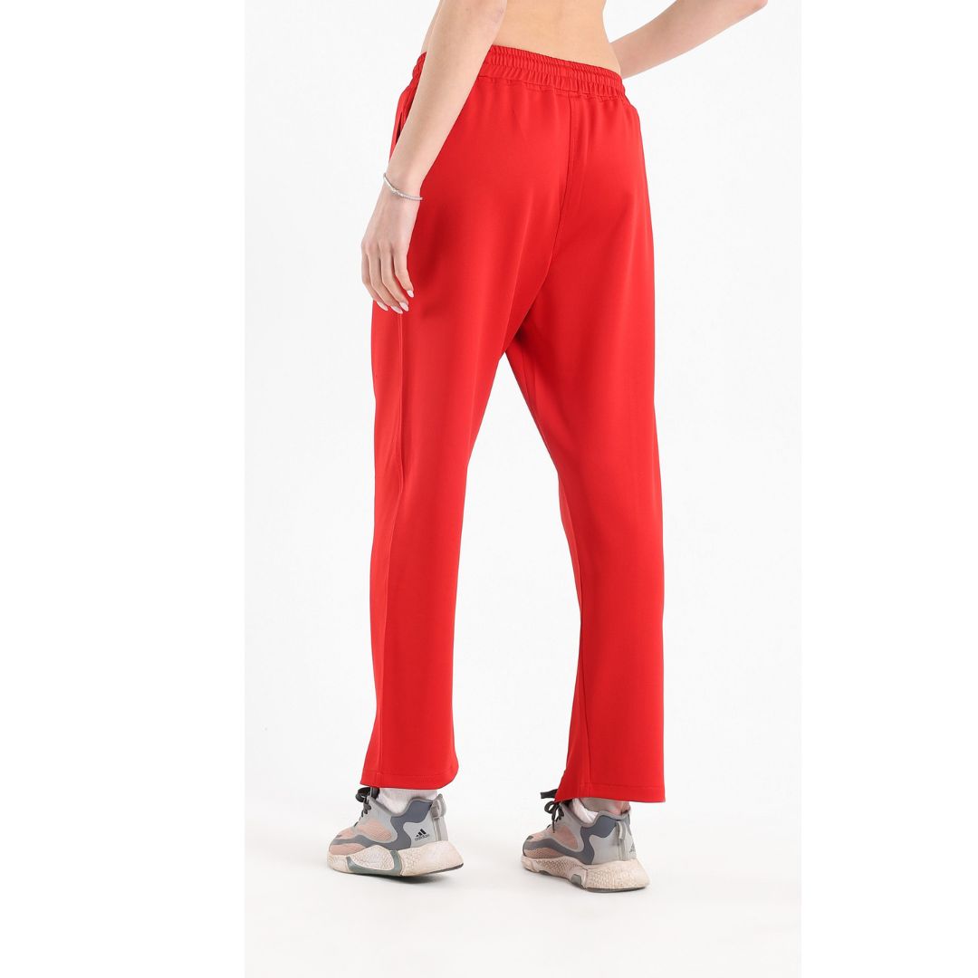 Classic full zipper sweatpants in red