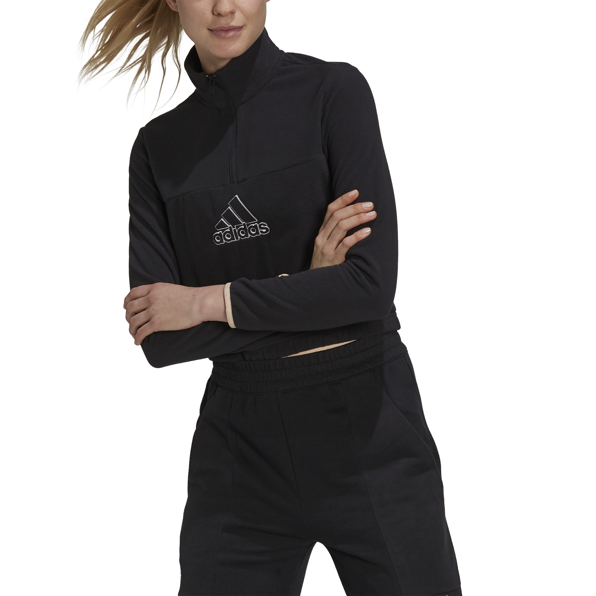 Adidas half zip deals jacket women's