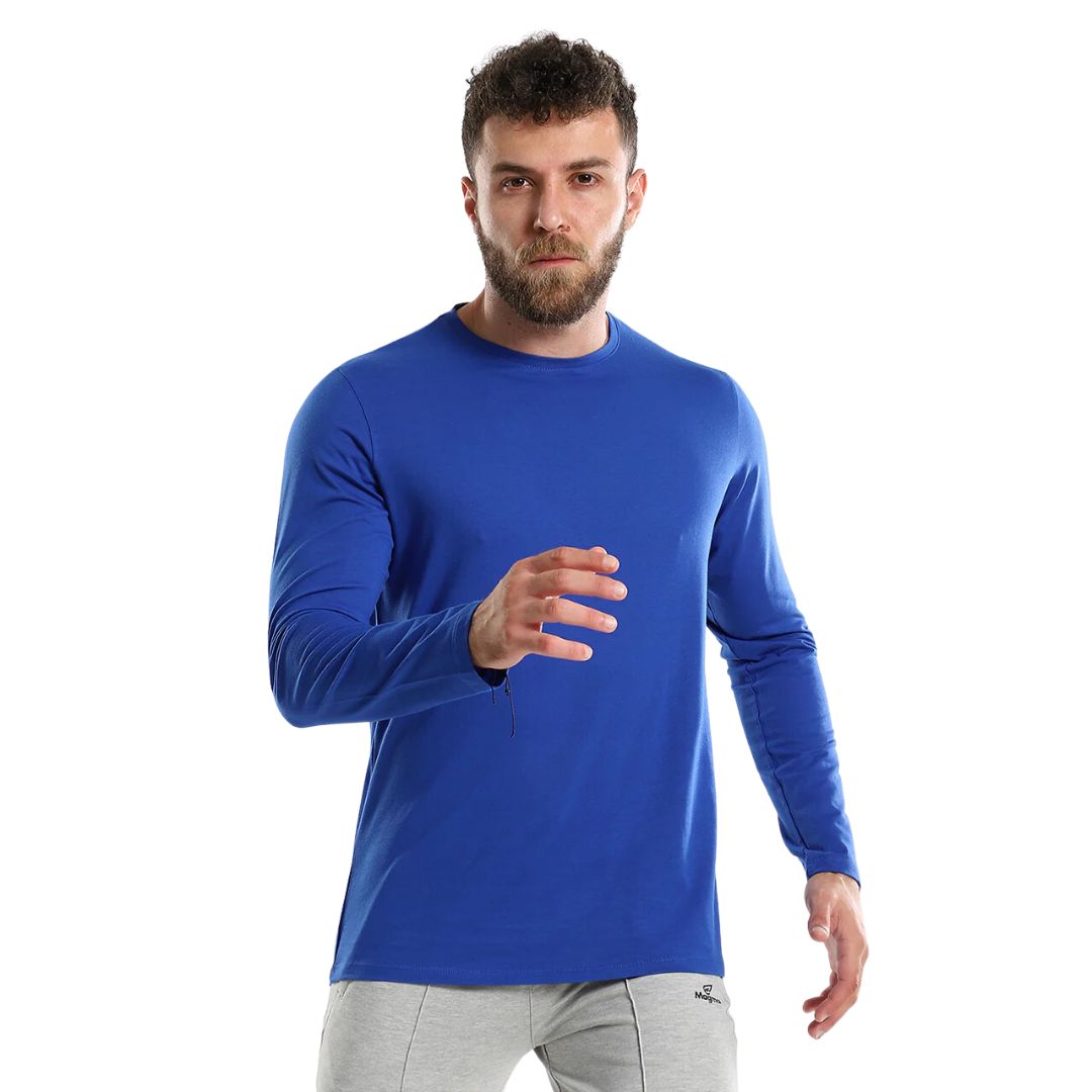 Crew Neck Cotton Long Sleeve T-Shirt