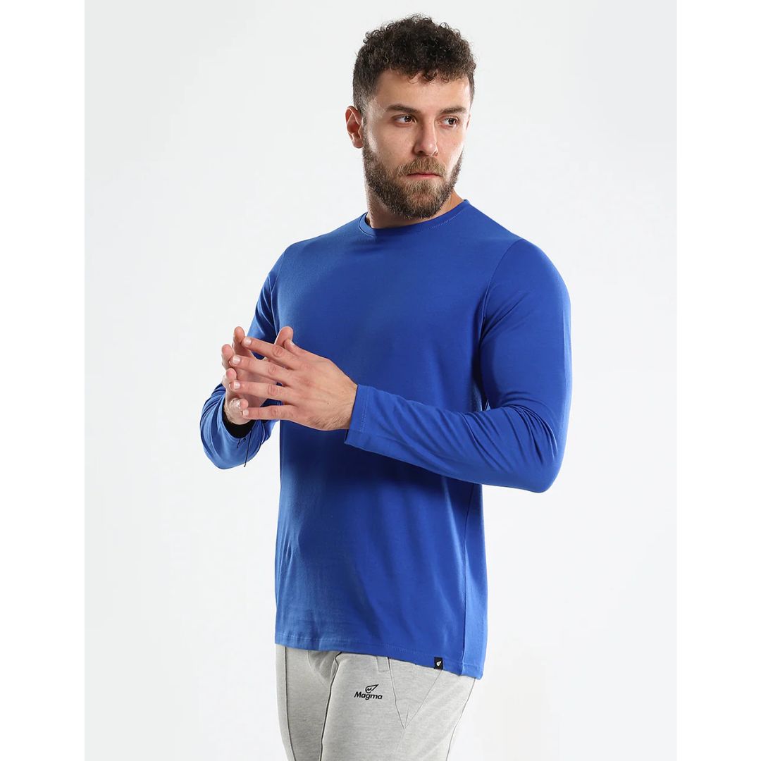 Crew Neck Cotton Long Sleeve T-Shirt