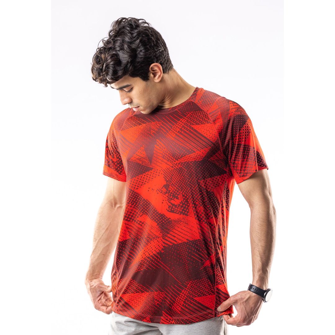 Red Black Dot Lines T-Shirt
