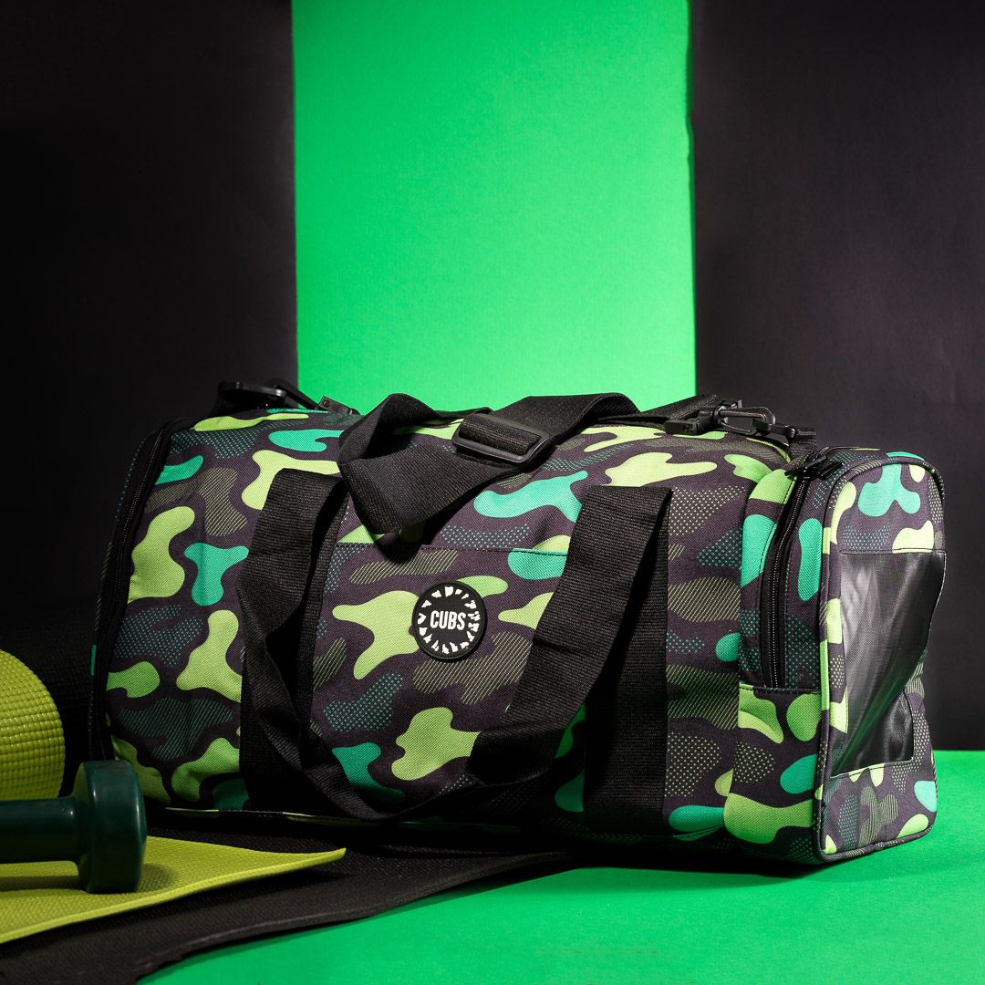 Neon Green Camo Duffle Bag