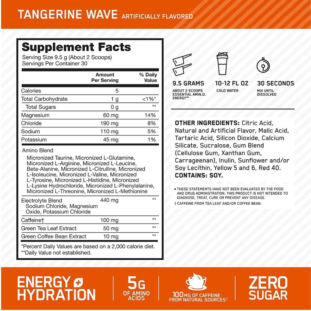 Amino Energy Powder (285 GM) -Tangerine