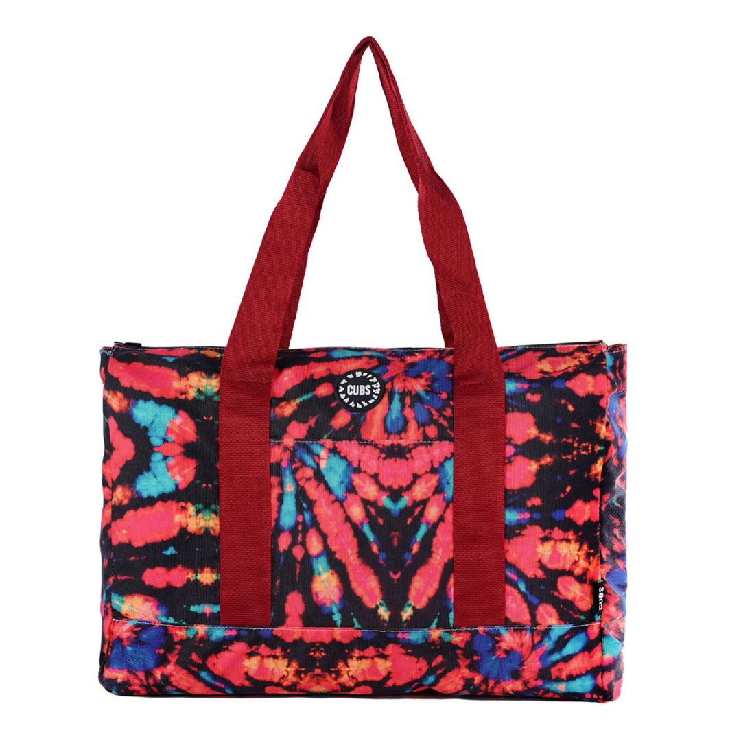 Red Water Melo Slices & Red Black Tie Dye Double Face Tote Bag