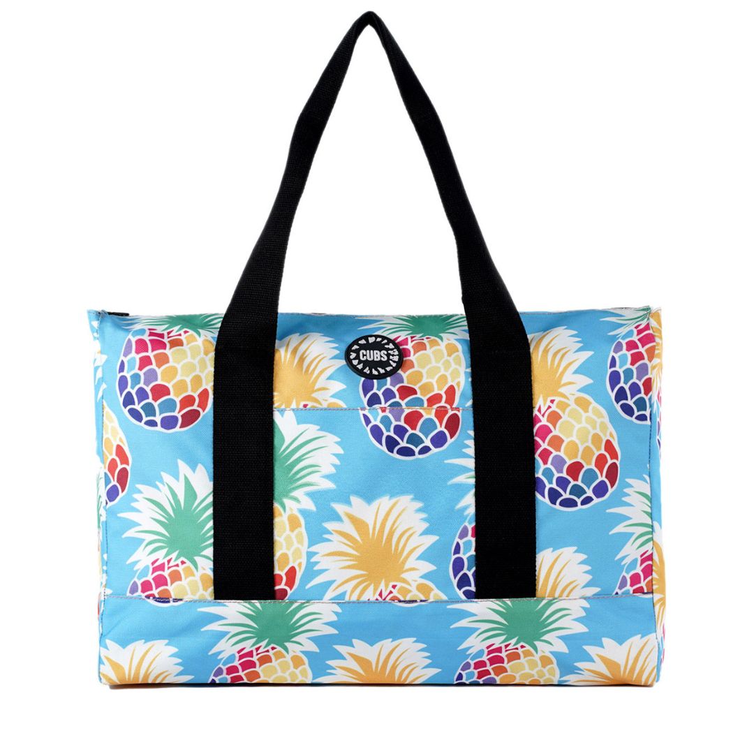 Turquoise Pineapple & Bright Tie Dye Double Face Tote Bag