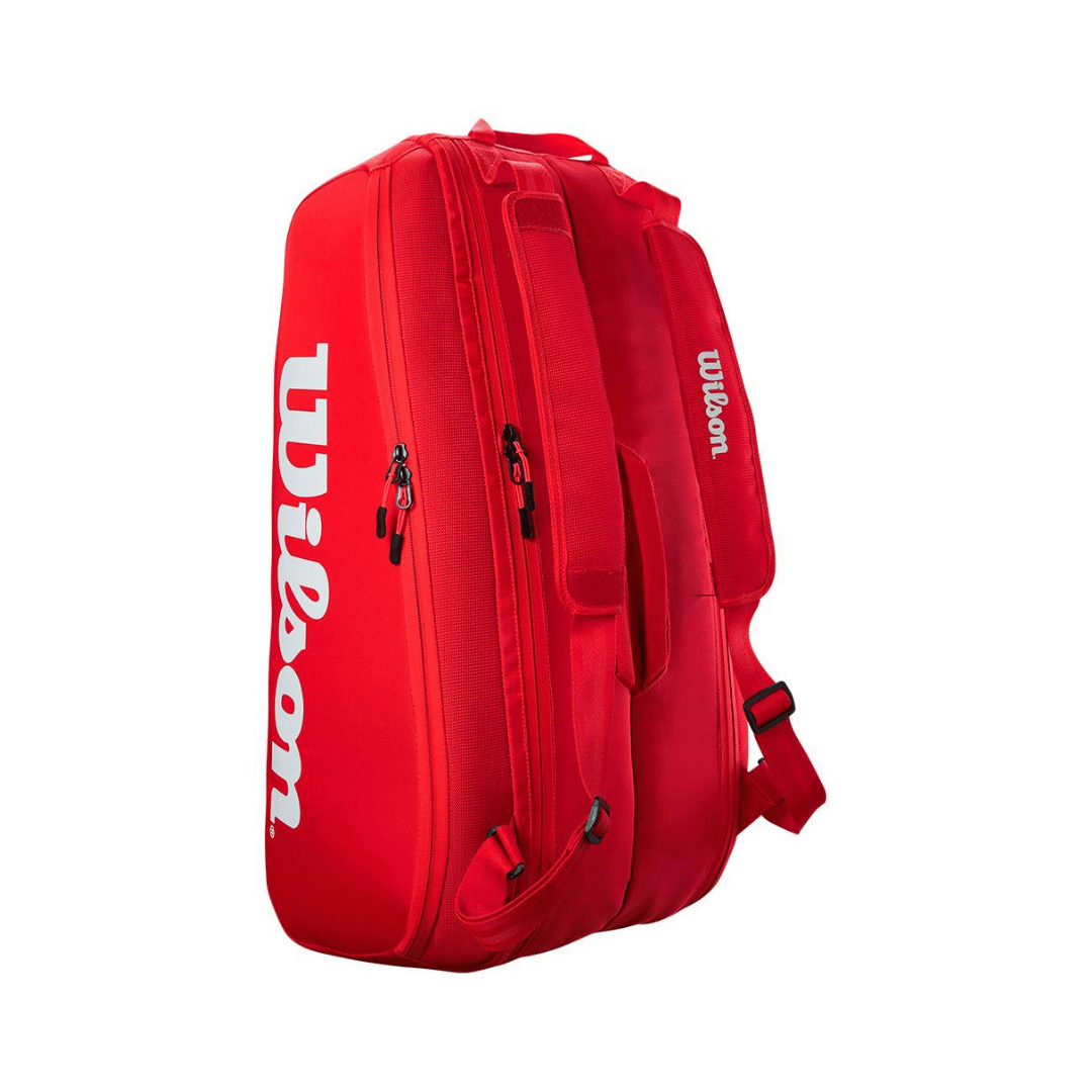 حقيبة تنس سوبر تور 9 PK - أحمر